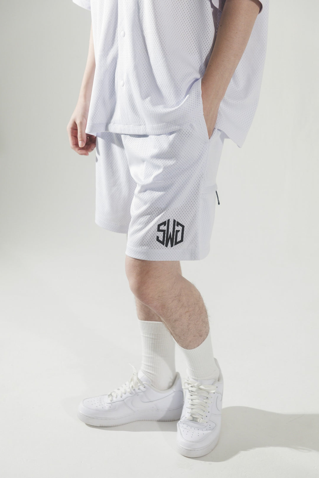 MESH SHORTS, WHITE