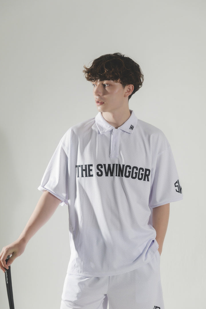 MESH POLO SHIRT, WHITE