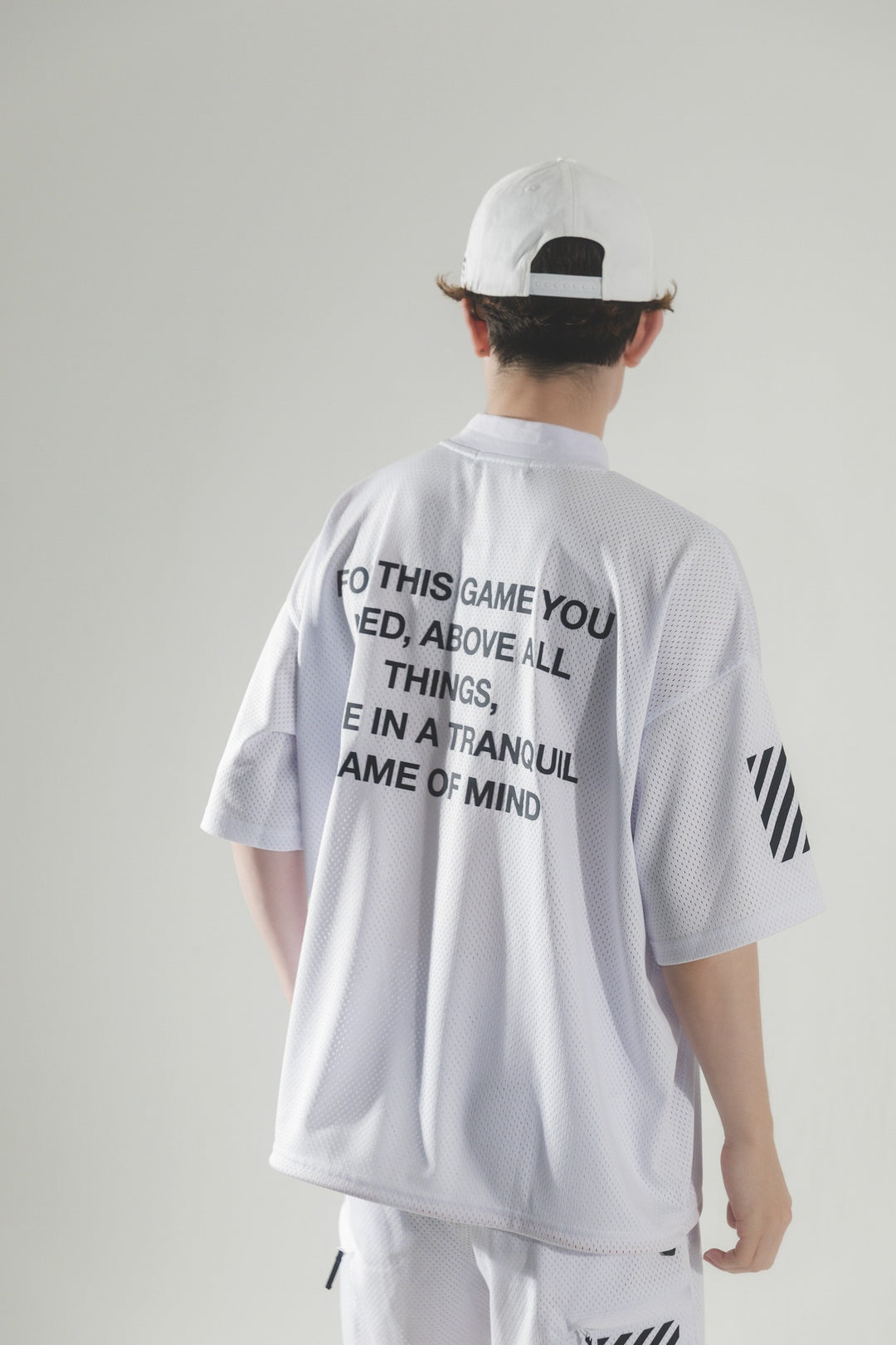 SWG MESH MOCK TEE, WHITE