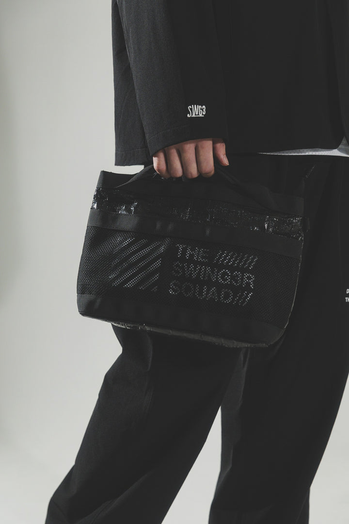 MESH MINI TOTE BAG, BLACK