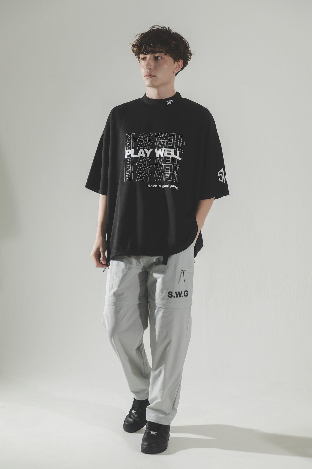 STRETCH NYLON DETACHMENT PT, L.GRAY