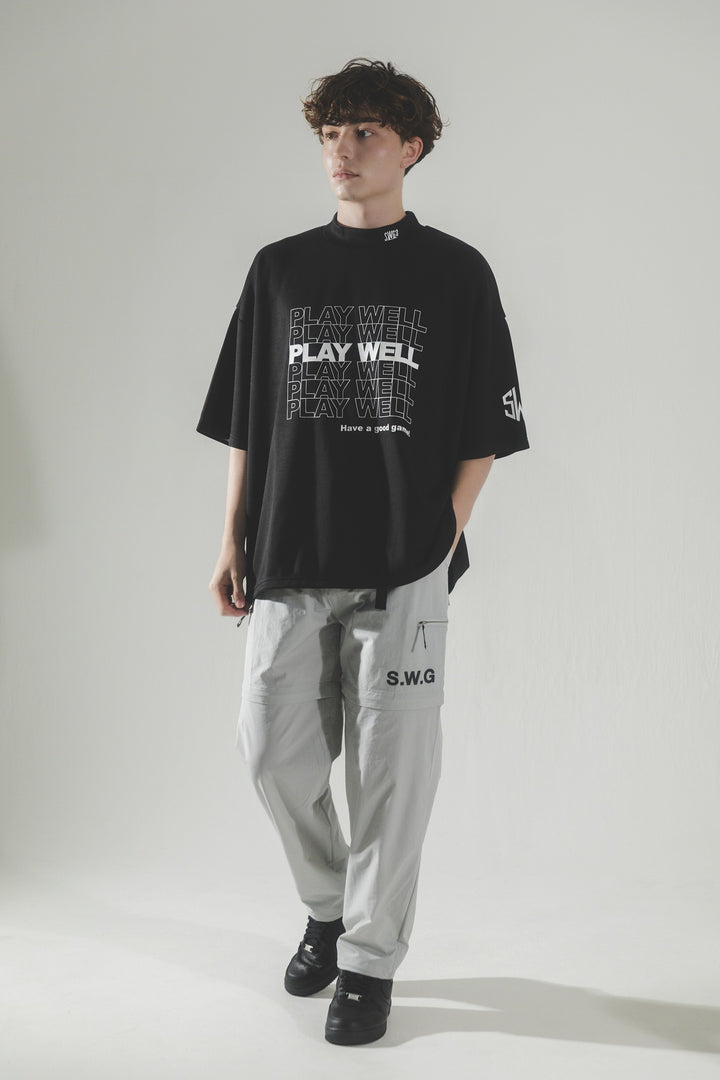 PLAY WELL MOCK TEE, BLACK