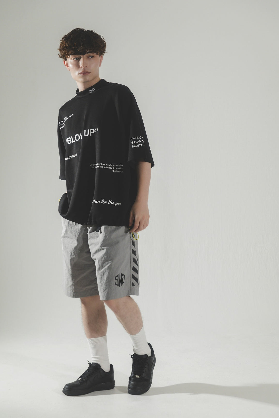 NYLON TROUSER SHORTS, L.GRAY