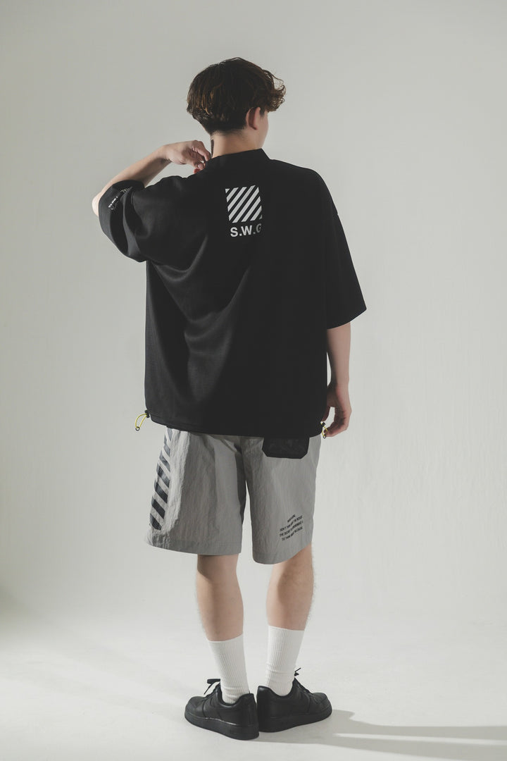 BLOW UP MOCK TEE, BLACK