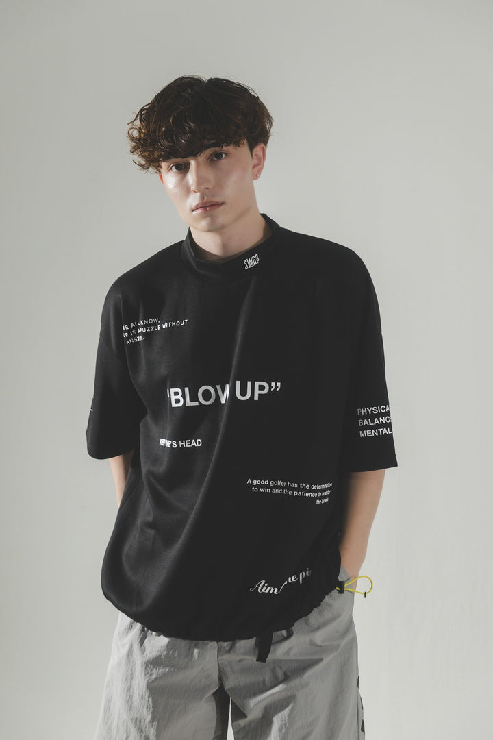 BLOW UP MOCK TEE, BLACK