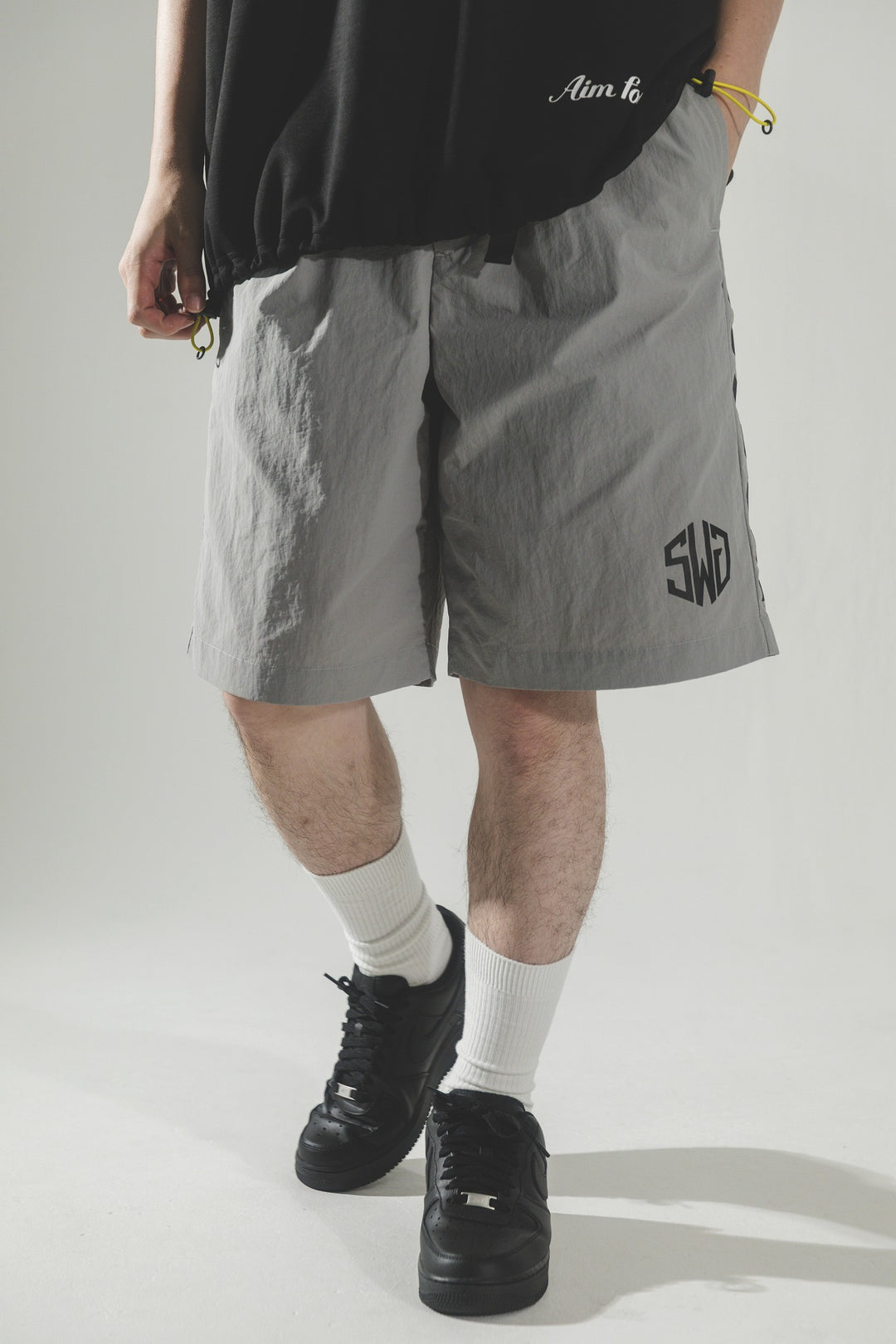 NYLON TROUSER SHORTS, L.GRAY