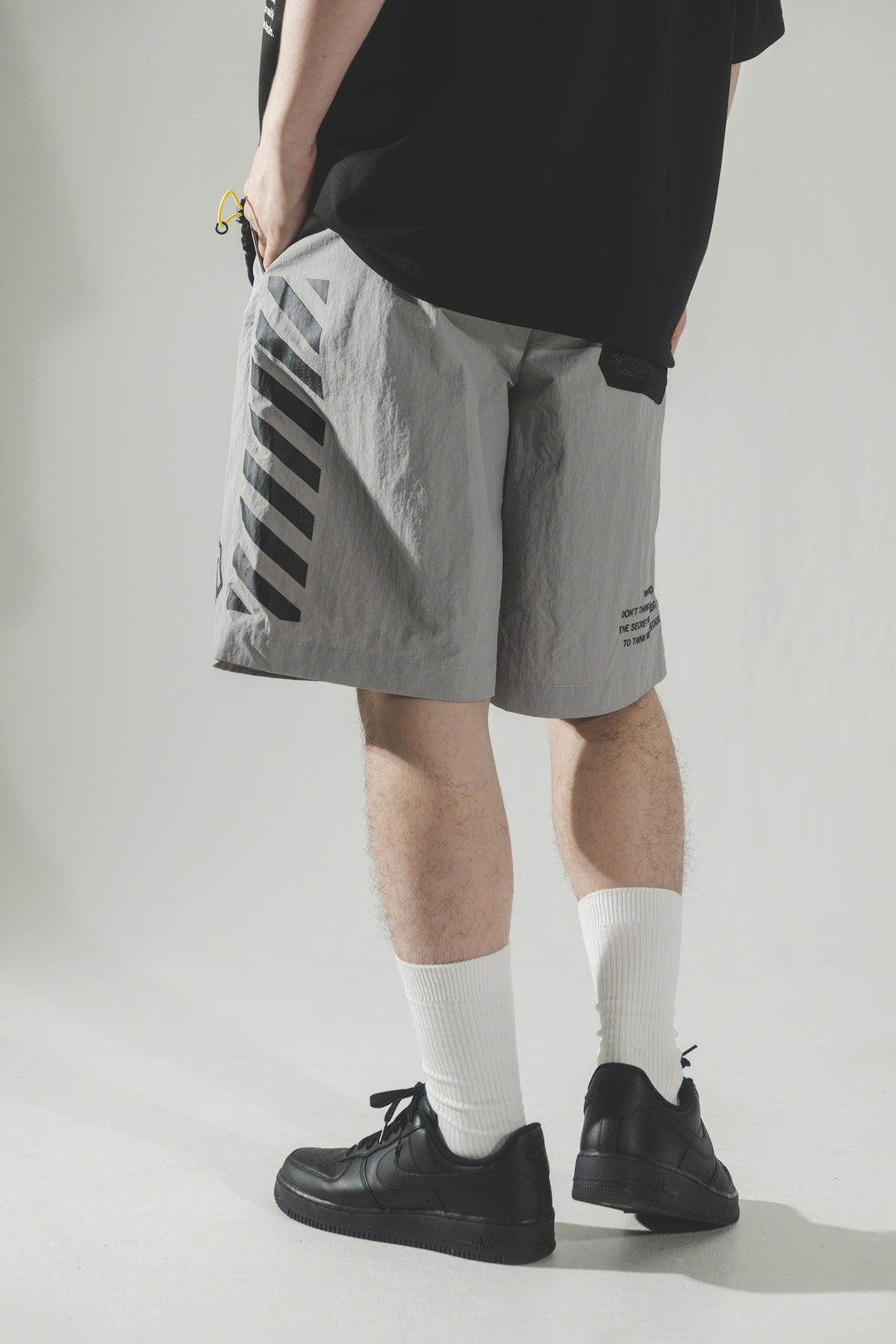 NYLON TROUSER SHORTS, L.GRAY