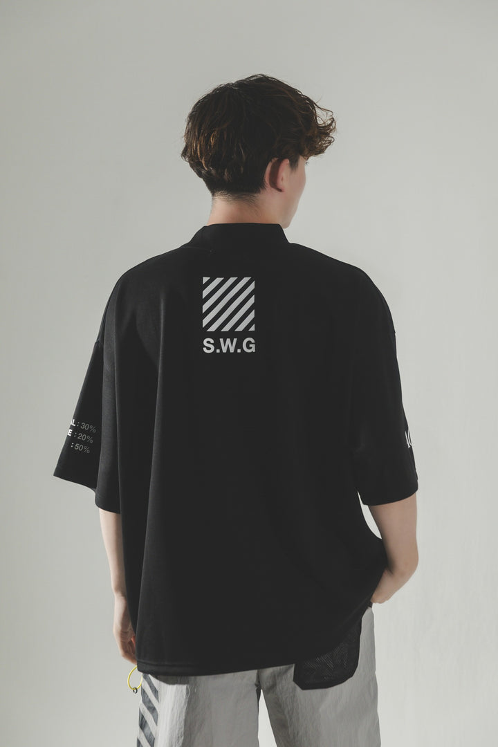 BLOW UP MOCK TEE, BLACK