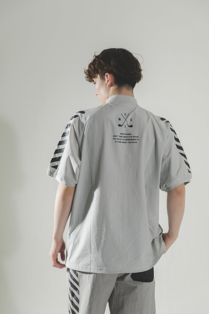 STRETCH NYLON SHORT SLEEVE, L.GRAY