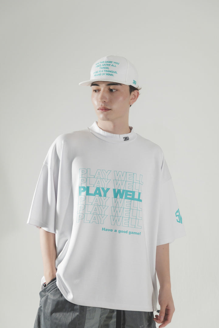 PLAY WELL MOCK TEE, WHITE