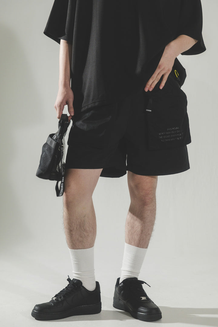 MULTIFUNCTIONAL SHORTS, BLACK